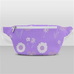 Daisy Flowers Lilac White Lavender Purple Waist Bag  by Mazipoodles