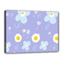 Daisy Flowers Blue White Yellow Lavender Canvas 16  x 12  (Stretched) View1