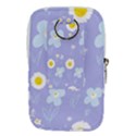 Daisy Flowers Blue White Yellow Lavender Waist Pouch (Large) View2