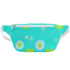 Daisy Flowers Lime Green White Turquoise  Waist Bag  by Mazipoodles