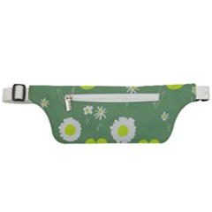 Daisy Flowers Lime Green White Forest Green  Active Waist Bag by Mazipoodles