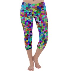 Background Color Capri Yoga Leggings by artworkshop