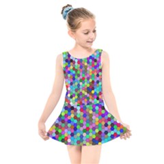 Background Color Kids  Skater Dress Swimsuit by artworkshop