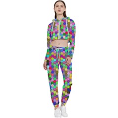 Background Color Cropped Zip Up Lounge Set by artworkshop