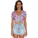 Cottage Garden  V-Neck Crop Top View1