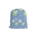 Daisy Flowers Pastel Green White Blue  Drawstring Pouch (Medium) View1