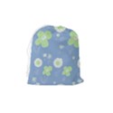 Daisy Flowers Pastel Green White Blue  Drawstring Pouch (Medium) View2