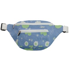 Daisy Flowers Pastel Green White Blue  Fanny Pack by Mazipoodles