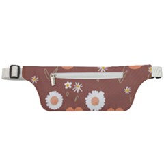 Daisy Flowers Coral White Green Brown  Active Waist Bag by Mazipoodles