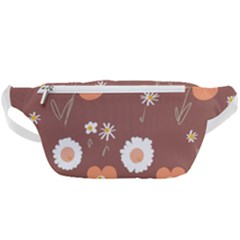 Daisy Flowers Coral White Green Brown  Waist Bag  by Mazipoodles