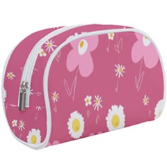 Daisy Flowers Pink White Yellow Dusty Pink Make Up Case (large) by Mazipoodles