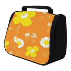 Daisy Flowers Yellow White Orange  Full Print Travel Pouch (small) by Mazipoodles