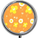 Daisy Flowers Yellow White Orange  Mini Round Pill Box View1