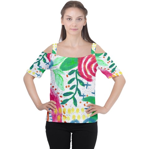 Funky Wearable Art Cutout Shoulder Tee by Arttowear