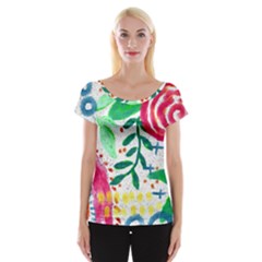 Funky Wearable Art Cap Sleeve Top by Arttowear