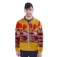 Valentine Day Lolly Candy Heart Men s Windbreaker by artworkshop