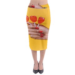 Valentine Day Lolly Candy Heart Midi Pencil Skirt by artworkshop