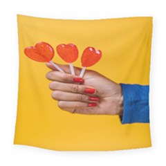 Valentine Day Lolly Candy Heart Square Tapestry (large) by artworkshop