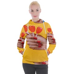 Valentine Day Lolly Candy Heart Women s Hooded Pullover by artworkshop