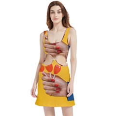 Valentine Day Lolly Candy Heart Velour Cutout Dress by artworkshop