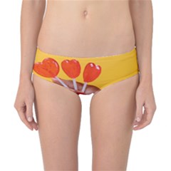 Valentine Day Lolly Candy Heart Classic Bikini Bottoms by artworkshop