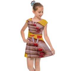 Valentine Day Lolly Candy Heart Kids  Cap Sleeve Dress by artworkshop