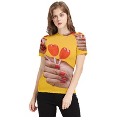 Valentine Day Lolly Candy Heart Women s Short Sleeve Rash Guard by artworkshop