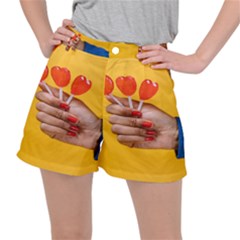 Valentine Day Lolly Candy Heart Ripstop Shorts by artworkshop