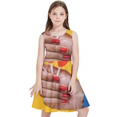 Valentine Day Lolly Candy Heart Kids  Skater Dress by artworkshop