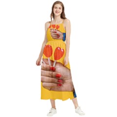 Valentine Day Lolly Candy Heart Boho Sleeveless Summer Dress by artworkshop