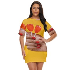 Valentine Day Lolly Candy Heart Just Threw It On Dress by artworkshop