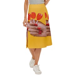 Valentine Day Lolly Candy Heart Midi Panel Skirt by artworkshop