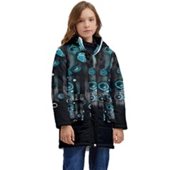 Falling Down Pattern Kid s Hooded Longline Puffer Jacket by artworkshop