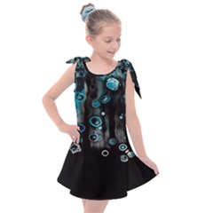 Falling Down Pattern Kids  Tie Up Tunic Dress