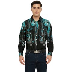 Falling Down Pattern Men s Long Sleeve Pocket Shirt  by artworkshop