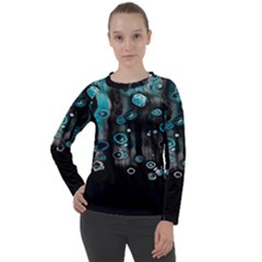 Falling Down Pattern Women s Long Sleeve Raglan Tee