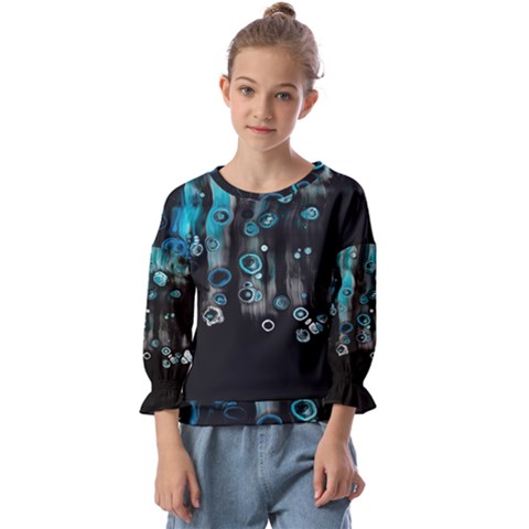 Falling Down Pattern Kids  Cuff Sleeve Top by artworkshop