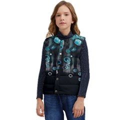 Falling Down Pattern Kid s Short Button Up Puffer Vest	 by artworkshop