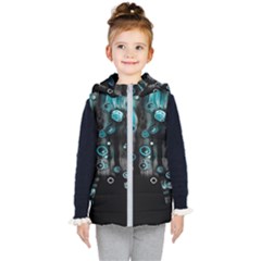 Falling Down Pattern Kids  Hooded Puffer Vest by artworkshop