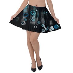 Falling Down Pattern Velvet Skater Skirt by artworkshop