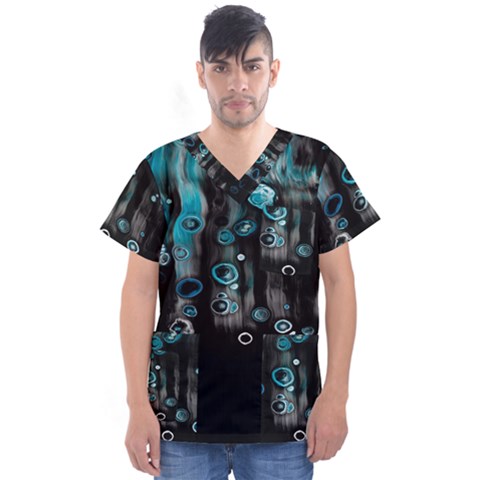 Falling Down Pattern Men s V-neck Scrub Top by artworkshop