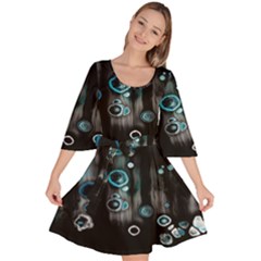 Falling Down Pattern Velour Kimono Dress by artworkshop