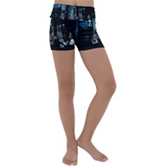 Falling Down Pattern Kids  Lightweight Velour Yoga Shorts by artworkshop