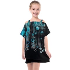 Falling Down Pattern Kids  One Piece Chiffon Dress by artworkshop