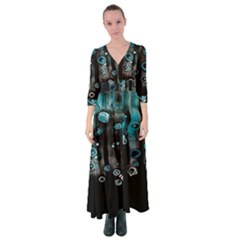 Falling Down Pattern Button Up Maxi Dress by artworkshop