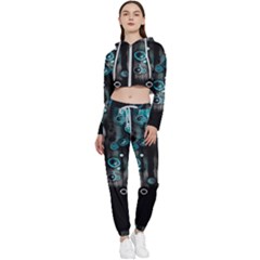 Falling Down Pattern Cropped Zip Up Lounge Set by artworkshop