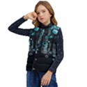 Falling Down Pattern Kid s Short Button Up Puffer Vest	 View3