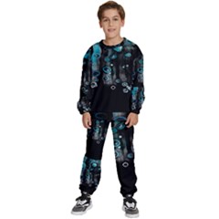 Falling Down Pattern Kids  Sweatshirt Set