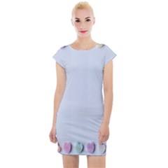 Valentine Day Heart Pattern Capsule Cap Sleeve Bodycon Dress by artworkshop