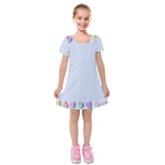 Valentine Day Heart Pattern Capsule Kids  Short Sleeve Velvet Dress by artworkshop